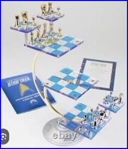 Franklin Mint Star Trek Chess Set Unused New 1994 Boxed Original Rare In Blue