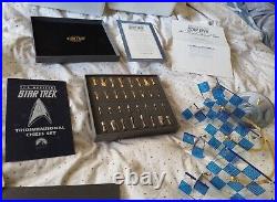 Franklin Mint Star Trek Chess Set Unused New 1994 Boxed Original Rare In Blue