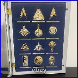 Franklin Mint Star Trek Insignia Badges. 925 Silver/24k Gold Super Rare Set #2