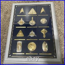 Franklin Mint Star Trek Insignia Badges. 925 Silver/24k Gold Super Rare Set #2