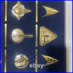 Franklin Mint Star Trek Insignia Badges. 925 Silver/24k Gold Super Rare Set #2