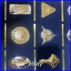 Franklin Mint Star Trek Insignia Badges. 925 Silver/24k Gold Super Rare Set #2