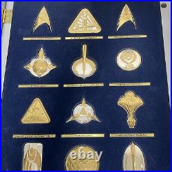 Franklin Mint Star Trek Insignia Badges. 925 Silver/24k Gold Super Rare Set #2