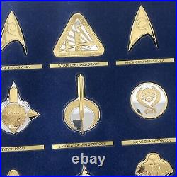 Franklin Mint Star Trek Insignia Badges. 925 Silver/24k Gold Super Rare Set #2