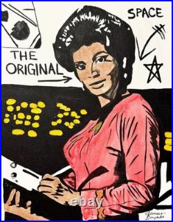 JANICEART 11x14 Original Star Trek Uhura Abstract Expressionism Canvas Wall Art
