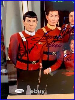 JSA Star Trek The Final Frontier 6 crew Autograph Nimoy Shatner photo auto Takei