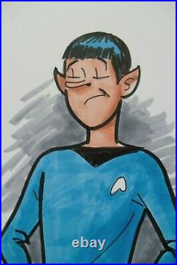 JUGHEAD as SPOCK Original Art by DAN PARENT Signed. Matted. Star Trek