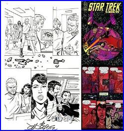 John Byrne Signed Original Art Page Star Trek Crew #1 Majel Barrett TOS Klingons