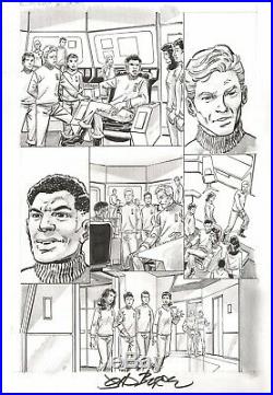 John Byrne Signed Original Art Page Star Trek Crew 3 IDW Majel Barrett Number 1