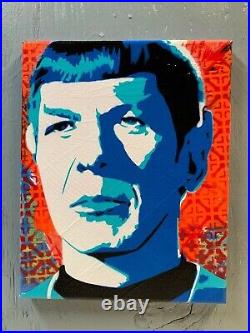 Leonard Nemoy 8x10x1 Painting on Canvas Star Trek Art Spock Planet Giggles