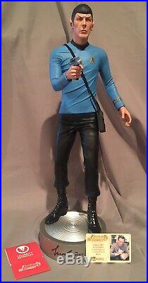 Leonard Nimoy Autographed Mr. Spock 14 Scale Statue Star Trek Coa 83/100