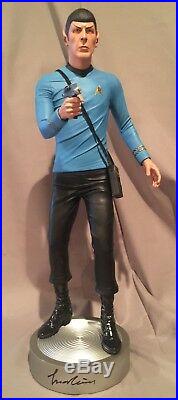 Leonard Nimoy Autographed Mr. Spock 14 Scale Statue Star Trek Coa 83/100