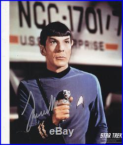 Leonard Nimoy Mr. Spock Signed 8x10 Color Photo Star Trek Autograph