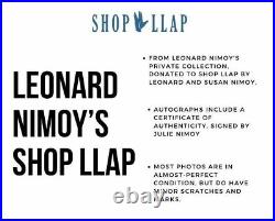 Leonard Nimoy Spock Star Trek Signed 8x10 Photo from his Personal Collection Leonard Nimoy Spock Star Trek Signed 8x10 Photo from his Personal Collection