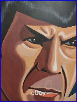 Leonard Nimoy Star Trek & Bacon Painting Signed J Azarian 2013 Vermont Artist