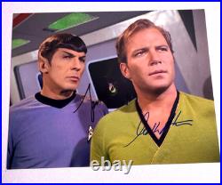 Leonard Nimoy & William Shatner Signed 8 x 10 Autographed STAR TREK Color Photo