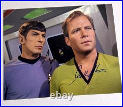 Leonard Nimoy & William Shatner Signed 8 x 10 Autographed STAR TREK Color Photo