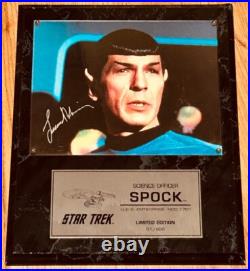 Leonard Nimoy signed autographed Star Trek Original Series TOS 8x10 photo plaque Leonard Nimoy signed autographed Star Trek Original Series TOS 8x10 photo plaque