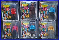 Lot of 6 Carded Star Trek 1974 Mego figures ORIGINAL in ZoloWorld plastic cases