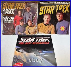 Lot of (9) Original STAR TREK (one Next Generation) Vintage Calendars 1976-1997