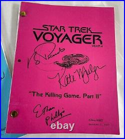 Lot of THREE Voyager Scripts HAND-SIGNED by Mulgrew, Picardo & Phillips withCoA's