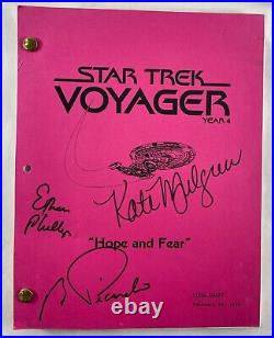 Lot of THREE Voyager Scripts HAND-SIGNED by Mulgrew, Picardo & Phillips withCoA's
