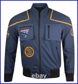 Men's Space Pilot Star Trek Enterprise Jonathan Blue Cotton Classic Jacket