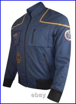 Men's Space Pilot Star Trek Enterprise Jonathan Blue Cotton Classic Jacket