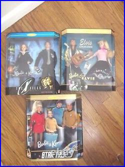Menge Von 3 Barbie Loves Elvis Geschenkset Sammler Ed 1996 -xfiles Star Trek