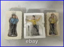 NOS 1991 Danbury Mint Star Trek 12 Figure Statue Figurine Set with Display Shelf