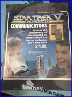 New 1989 Star Trek V Kraft/Crest Promo Walkie Talkies In Original Plastic