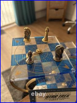 Official Franklin Mint 1994 STAR TREK Tridimensional 3D Chess Set BOXED UNUSED