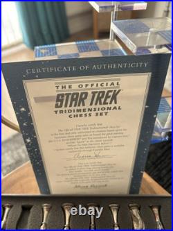 Official Franklin Mint 1994 STAR TREK Tridimensional 3D Chess Set BOXED UNUSED