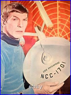 Original 1967 STAR TREK Spock USS Enterprise Film Poster Folded DAMAGE 29x37