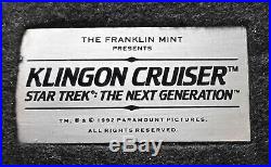 Original 1992 Star Trek Franklin Mint Klingon Bird of Prey Mint in Box (FM-11)