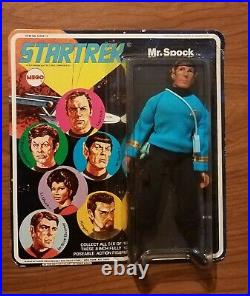 Original Mego Mr. Spock Star Trek Action Figure on Unpunched Card 1974 RARE