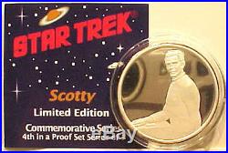 Original SCOTTY Star Trek 1 oz. 999 Silver Coin- Proof- Boxed- FREE S&H