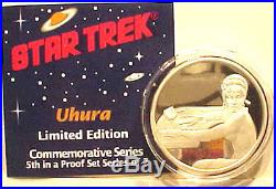 Original Set of 7 Classic Star Trek 1 oz. 999 Silver Coin- Proof- with Display