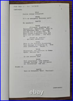 Original Star Trek II Movie Script