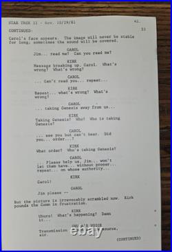 Original Star Trek II Movie Script