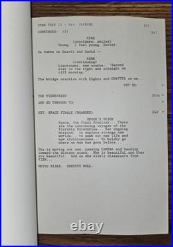 Original Star Trek II Movie Script
