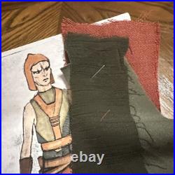 Original Star Trek Voyager Robert Blackman Costume Design Concept Art WithFabric