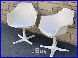 Pair of Mid Century Modern Burke Star Trek Tulip Base Arm Chairs