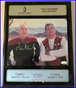 Patrick Stewart & William Shatner Signed Scoreboard Photo'star Trek' Jsa Coa