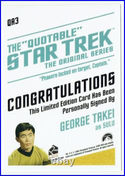 Quotable Star Trek Original Series Autograph Card QA3 George Takei as Sulu (a)