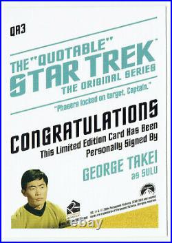 Quotable Star Trek Original Series Autograph Card QA3 George Takei as Sulu (a)