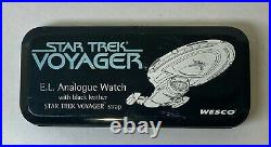 RARE 1995 Star Trek Voyager Wesco Quartz Watch ALL ORIGINAL PARTS + TIN