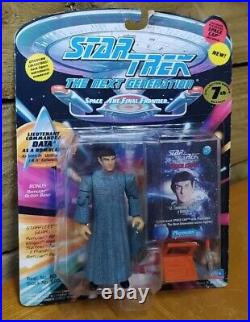 RARE 90s Star Trek The Next Generation Carded Action Figure Lt Data as a Romulan