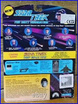 RARE 90s Star Trek The Next Generation Carded Action Figure Lt Data as a Romulan