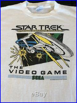 RARE Vintage 80s Sega Star Trek Video Game T Shirt XL Comic Classic Old School